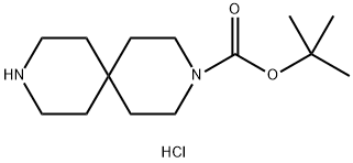 3,9-Diazaspiro[5.5]undecane-3-carboxylic acid, 1,1-dimethylethyl ester, hydrochloride (1:1) Struktur