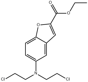 5-[Bis(2-chloroethyl)amino]-2-benzofurancarboxylic acid ethyl ester Struktur