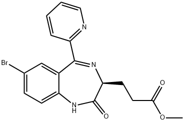 (3S)-(7-BroMo-2-oxo-5-pyridin-2-yl-2,3-dihydro-1H-benzo[e][1,4]diazepin-3-yl)-propionic acid Methyl ester Struktur