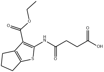 Ethyl 2-(3-carboxy-propionyl-amino)-5,6-dihydro-cyclopenta[b]thiophene-3-carboxylate Struktur