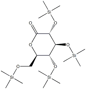 (3R,4S,5R,6R)-3,4,5-tris(triMethylsilyloxy)-6-((triMethylsilyloxy)Methyl)tetrahydro-2H-pyran-2-one Struktur