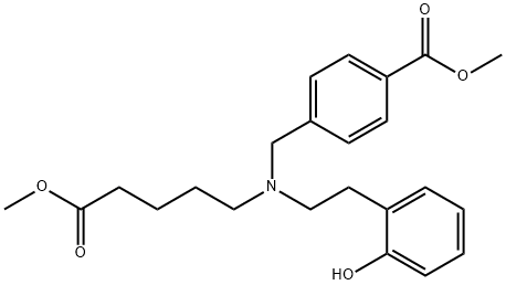 Benzoic acid,4-[[[2-(2-hydroxyphenyl)ethyl](5-Methoxy-5-oxopentyl)aMino]Methyl]-, Methyl ester Struktur