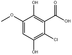 2-Chloro-3,6-dihydroxy-5-Methoxybenzoic acid Struktur