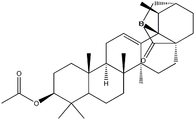 3β-Acetoxy-13-hydroxyurs-11-ene-28-oic acid lactone Struktur