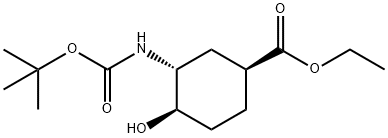 (1S,3R,4R)-3-(Boc-aMino)-4-hydroxy-cyclohexanecarboxylic acid ethyl ester Struktur