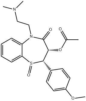 (2S,3S)-3-(Acetyloxy)-5-[2-(dimethylamino)ethyl]-2,3-dihydro-2-(4-methoxyphenyl)-1,5-benzothiazepin-4(5H)-one 1-oxide Struktur