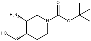 Cis-tert-butyl 3-aMino-4-(hydroxyMethyl)piperidine-1-carboxylate Struktur