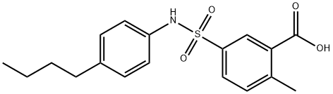 5-(N-(4-butylphenyl)sulfaMoyl)-2-Methylbenzoic acid Struktur