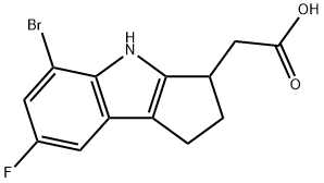 2-(5-BroMo-7-fluoro-1,2,3,4-tetrahydrocyclopenta[b]indol-3-yl)acetic acid Struktur