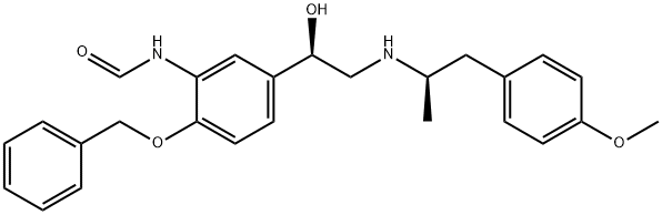 N-(2-(benzyloxy)-5-((R)-1-hydroxy-2-(((R)-1-(4-Methoxyphenyl)propan-2-yl)aMino)ethyl)phenyl)forMaMide Struktur