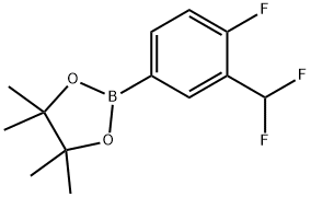 2-(3-(difluoroMethyl)-4-fluorophenyl)-4,4,5,5-tetraMethyl-1,3,2-dioxaborolane Struktur