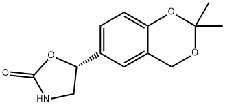 2-Oxazolidinone, 5-(2,2-diMethyl-4H-1,3-benzodioxin-6-yl)-, (5R)- Struktur