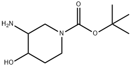 1-Piperidinecarboxylic acid, 3-aMino-4-hydroxy-, 1,1-diMethylethyl ester Struktur