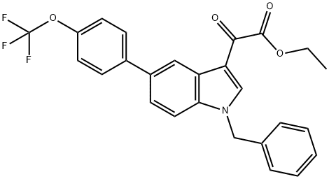 ethyl 2-(1-benzyl-5-(4-(trifluoromethoxy)phenyl)-1H-indol-3-yl)-2-oxoacetate Struktur