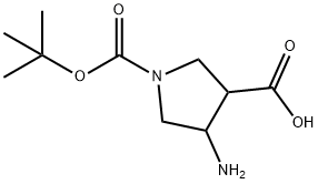 4-AMino-1-(tert-butoxycarbonyl)pyrrolidine-3-carboxylic acid Struktur