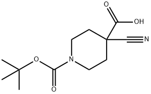 N-Boc-4-cyanopiperidine-4-carboxylic acid/1-(tert-butoxycarbonyl)-4-cyanopiperidine-4-carboxylic acid Struktur