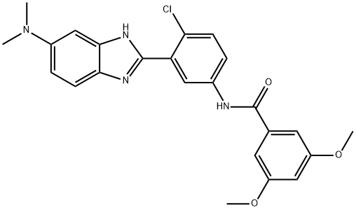 N-[4-氯-3-[5-(二甲基氨基)-1H-苯并咪唑-2-基]苯基]-3,5-二甲氧基苯甲酰胺, 496794-70-8, 結(jié)構(gòu)式