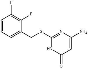 6-AMINO-2-([(2,3-DIFLUOROPHENYL)METHYL]SULFANYL)-3,4-DIHYDROPYRIMIDIN-4-ONE Struktur