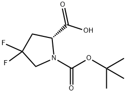 (R)-1-Boc-4,4-difluoropyrrolidine-2-carboxylic acid Struktur