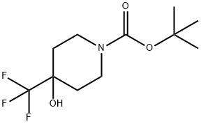 tert-butyl 4-hydroxy-4-(trifluoroMethyl)piperidine-1-carboxylate Struktur