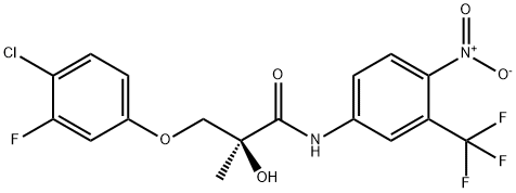 PropanaMide, 3-(4-chloro-3-fluorophenoxy)-2-hydroxy-2-Methyl-N-[4-nitro-3-(trifluoroMethyl)phenyl]-, (2S)- Struktur