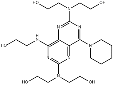 2,2',2'',2'''-[[4-[(2-Hydroxyethyl)aMino]-8-(1-piperidinyl)pyriMido[5,4-d]pyriMidine-2,6-diyl]dinitrilo]tetrakisethanol (DipyridaMole IMpurity) Struktur