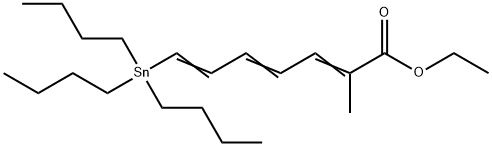 2-Methyl-7-(tributylstannyl)-2,4,6-heptatrienoic acid ethyl ester Struktur