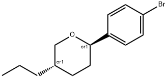 trans-2-(4-Bromophenyl)-5-propyltetrahydro-2H-pyran Struktur