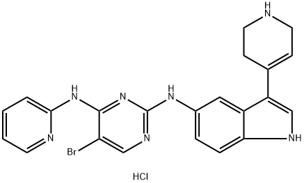 5-broMo-N4-(pyridin-2-yl)-N2-(3-(1,2,3,6-tetrahydropyridin-4-yl)-1H-indol-5-yl)pyriMidine-2,4-diaMine Struktur