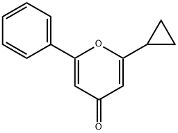 2-Cyclopropyl-6-phenyl-4H-pyran-4-one Struktur