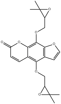 4,9-Bis[(3,3-dimethyloxiranyl)methoxy]-7H-furo[3,2-g][1]benzopyran-7-one Struktur