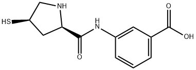 3-[[[(2R,4R)-4-Mercapto-2-pyrrolidinyl]carbonyl]aMino]benzoic Acid Struktur