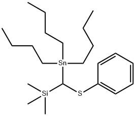 Trimethyl[(phenylthio)(tributylstannyl)methyl]silane Struktur