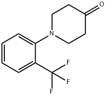 1-[2-(trifluoromethyl)phenyl]piperidin-4-one Struktur