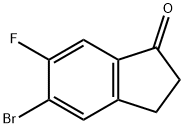 1H-INDEN-1-ONE, 5-BROMO-6-FLUORO-2,3-DIHYDRO- Struktur