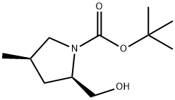 1-Pyrrolidinecarboxylicacid,2-(hydroxyMethyl)-4-Methyl-,1,1-diMethylethylester,(2R,4R)- Struktur