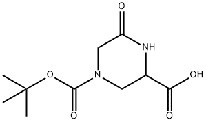 4-(tert-Butoxycarbonyl)-6-oxopiperazine-2-carboxylic acid Struktur