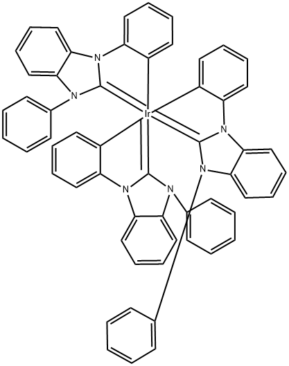 Tris[(3-phenyl-1H-benzimidazol-1-yl-2(3H)-ylidene)-1,2-phenylene]iridium Struktur