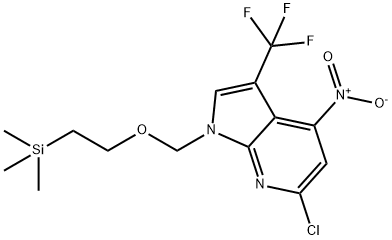 1H-Pyrrolo[2,3-b]pyridine, 6-chloro-4-nitro-3-(trifluoroMethyl)-1-[[2-(triMethylsilyl)ethoxy]Methyl]- Struktur