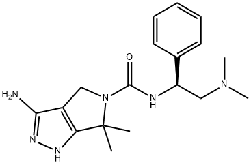 Pyrrolo[3,4-c]pyrazole-5(1H)-carboxaMide, 3-aMino-N-[(1S)-2-(diMethylaMino)-1-phenylethyl]-4,6-dihydro-6,6-diMethyl- Struktur