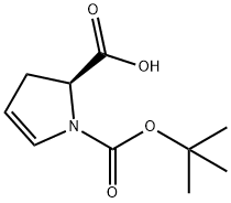 (S)-1-(tert-Butoxycarbonyl)-2,3-dihydro-1H-pyrrole-2-carboxylic acid Struktur