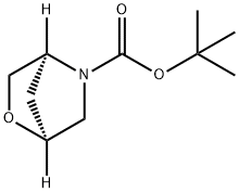 2-Oxa-5-azabicyclo[2.2.1]heptane-5-carboxylic acid, 1,1-diMethylethyl ester, (1S,4S)- Struktur