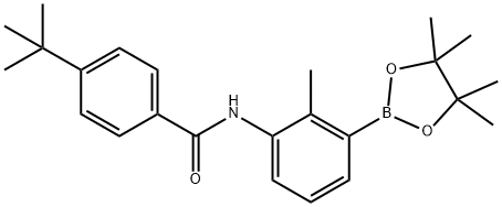 N-[2-Methyl-3-(4,4,5,5-tetraMethyl[1,3,2]dioxaborolan-2-yl)phenyl]-4-(tert-butyl)benzaMide Struktur