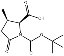 (2S,3R)-N-(tert-Butyloxycarbonyl)-3-Methyl-5-oxo-pyrrolidinecarboxylic Acid Struktur