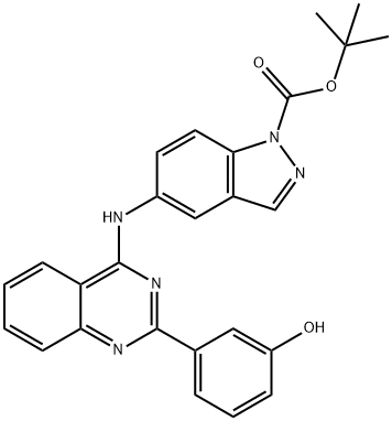 5 - ((2-(3-羥基苯基)喹唑啉-4-基)氨基)-1H-吲唑-1-羧酸叔丁酯, 911417-26-0, 結(jié)構(gòu)式
