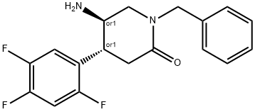 (4R,5R)-5-aMino-1-benzyl-4-(2,4,5-trifluorophenyl)piperidin-2-one Struktur