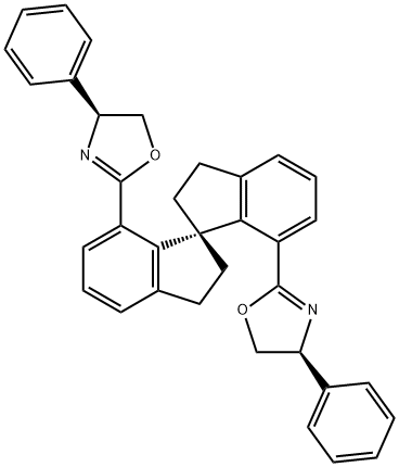 (S)-7,7Bis[(4S)-(phenyl)oxazol-2-yl)]-2,23,3tetrahydro-1,1spirobiindane, min. 97% (Sa,S,S)-SpiroBOX Struktur