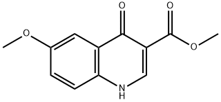 1,4-Dihydro-6-methoxy-4-oxo-3-quinolinecarboxylic acid methyl ester Struktur