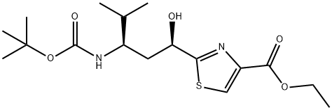 2-((1R,3R)-3-((叔丁氧基羰基)氨基)-1-羥基-4-甲基戊基)噻唑-4-甲酸乙酯, 944559-48-2, 結(jié)構式