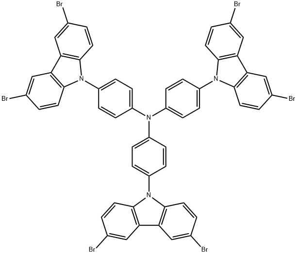 tris(4-(3,6-dibroMo-9H-carbazol-9-yl)phenyl)aMine Struktur